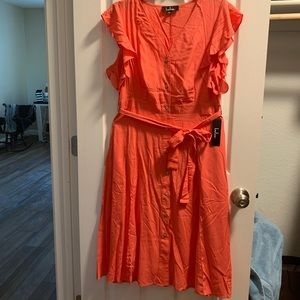 Lulus Capri Coast Coral Pink Button-Front midDress
